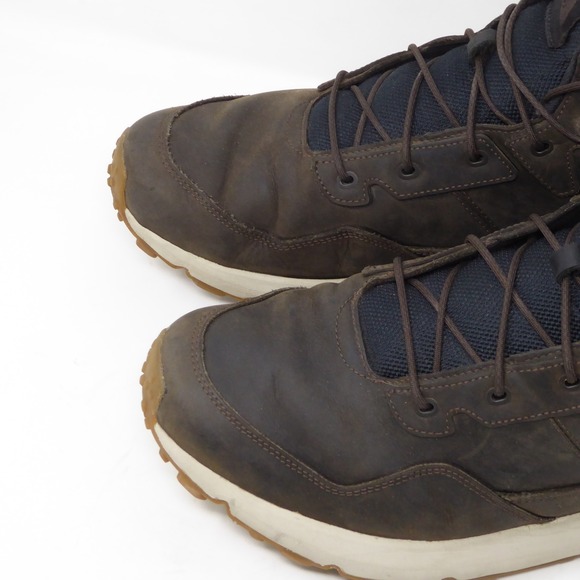 The North Face Mens Vals II Mid Waterproof Boots Brown Leather Lace Up Size 14 main image 4
